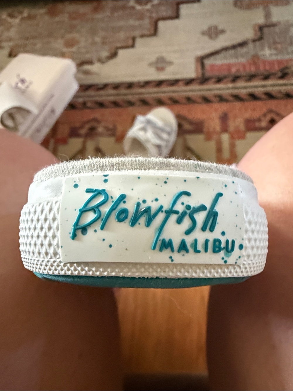 Blowfish Light Blue & White Striped Frayed Slide Sandals - Picture 7 of 7